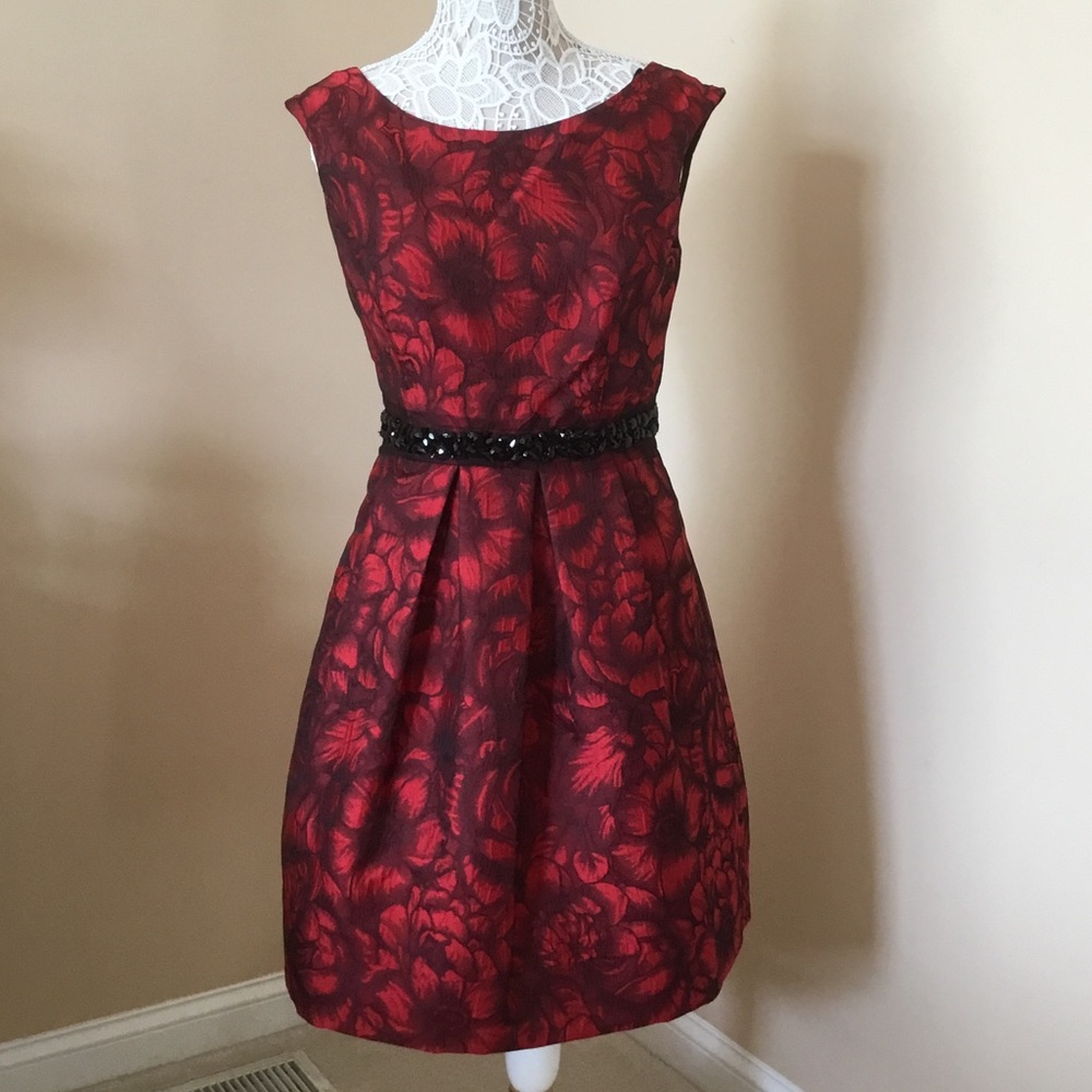 Beautiful holiday red and black dress